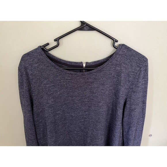 Ann Taylor Women's Top Blouse Gray/Black 1/4 Zip on Back Size Large - Picture 2 of 6